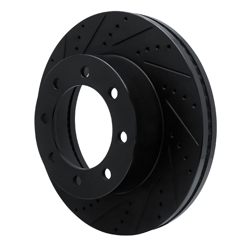 Ford F-350 Super Duty Brake Rotor (1) - Front Left - R1 Concepts - Drilled & Slotted - Black - `12-`25